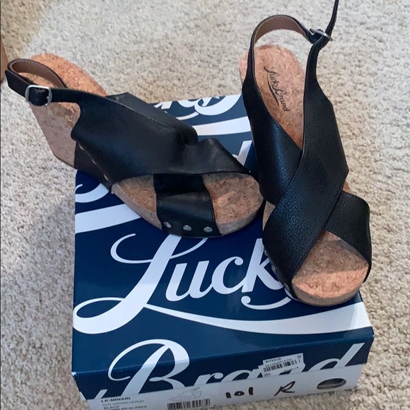 Lucky Brand Shoes - Lucky Brand black leather wedges